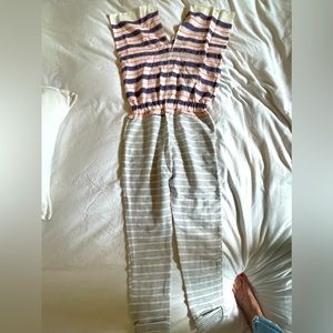 Lemlem striped light summer jumpsuit with pockets